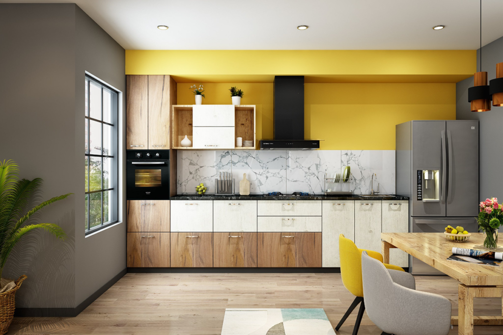 Minimalistic Straight-line Kitchen or Single Wall Kitchen